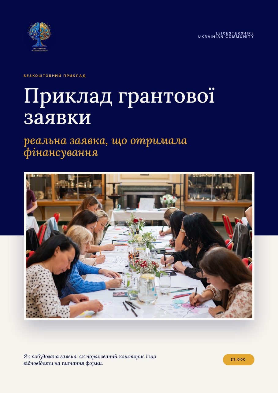 Приклад заявки, обкладинка